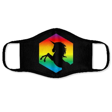 Discover Rainbow Unicorn d20 Silhouette | TTRPG Pride Face Masks