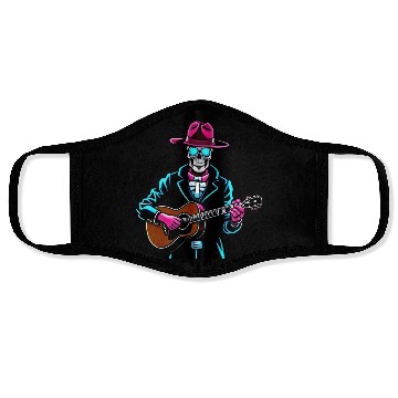 Discover guitar skeleton Face Masks