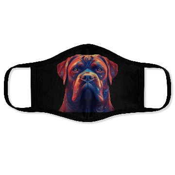 Discover Psychedelic AI Dogue de Bordeaux Face Masks