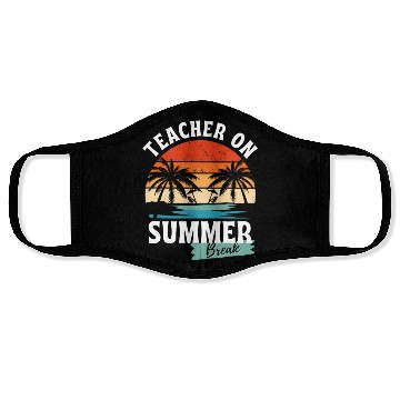 Discover Retro Teacher On Summer Break Face Masks