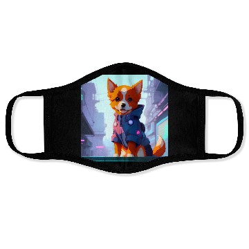Discover Cute Cyberpunk Dog Face Masks