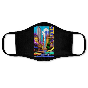 Discover "Maximalist Chaos: chaotic stunning San Francisco Face Masks