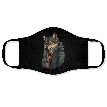 Discover Cool Wolf Head Awesome Wild Animal Graphic Design Face Masks