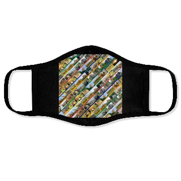 Discover Wildlife Stripe Multi Color Collage Face Masks