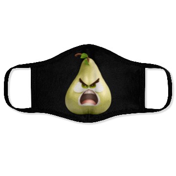 Discover A pear with angry face cartoon style Face Masks