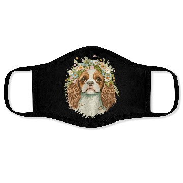 Discover Cute Cavalier King Charles Spaniel Flower Crown Do Face Masks