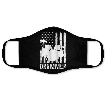 Discover Funny Drummer Art For Men Women Drum Set Drumming Face Masks