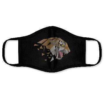 Discover Low Poly Triangular Tiger Head Wild Animal Face Masks