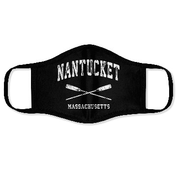 Discover Nantucket Massachusetts Nautical Crossed Oars Face Masks