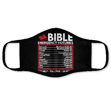 Discover Bible Emergency Numbers Christian Bible Jesus Face Masks