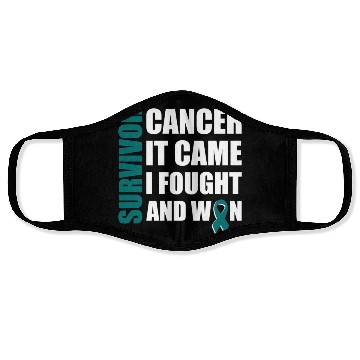 Discover Ovarian Cancer Fight Cancer Ribbon Face Masks