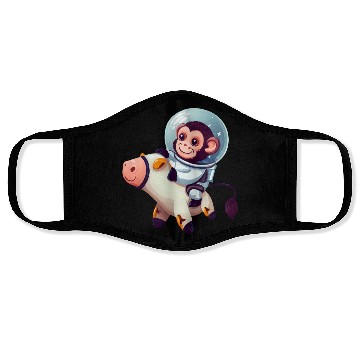Discover Astronaut Monkey Riding on a Cow Face Masks