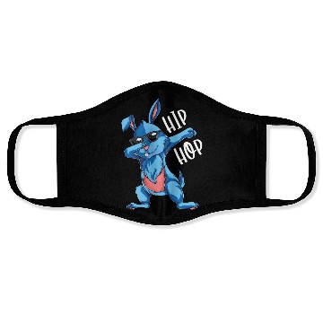 Discover Hip Hop Dabbing Bunny Easter Day Face Masks