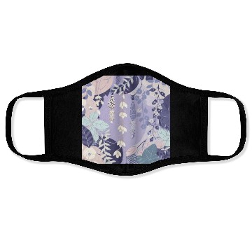 Discover Wisteria Pattern, Japanese Kimono Fabric Pattern Face Masks