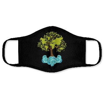 Discover Trees Plants Waves Nature Earth Day Face Masks