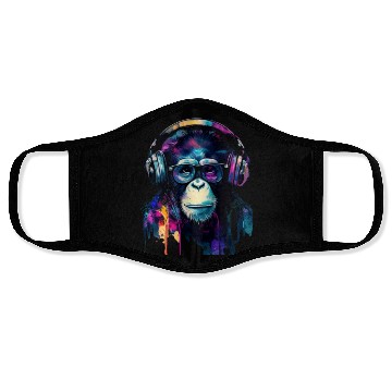 Discover Banksy DJ Monkey with Headphones Face Masks