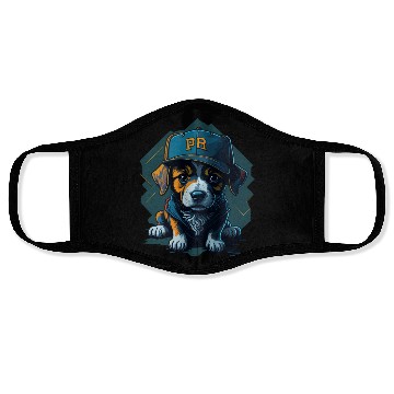 Discover Cute Border Collie Puppy Wearing Baseball Hat Face Masks