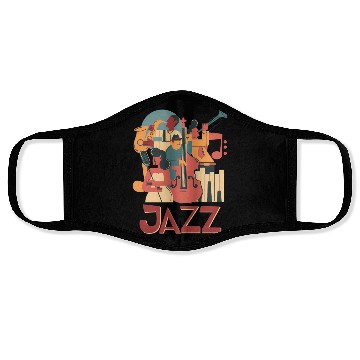 Discover Jazz Musicians Orchestra Playing On Stage Smooth J Face Masks