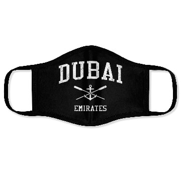 Discover Dubai Crossed Oars Boat Anchor Sports Face Masks