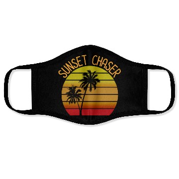 Discover Sunset Chaser Beach Vacation Palm Tree Sand And Su Face Masks