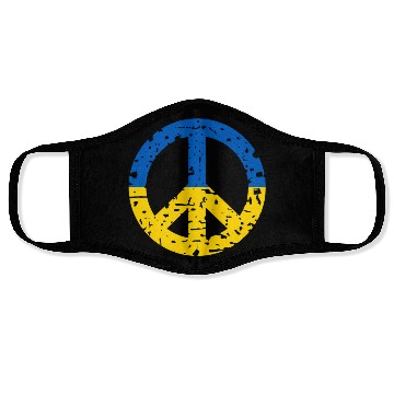 Discover Ukraine Peace Sign Ukrainian Flag Colors Face Masks
