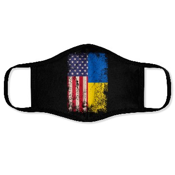 Discover Ukrainian American Flag Ukraine Usa Roots Face Masks