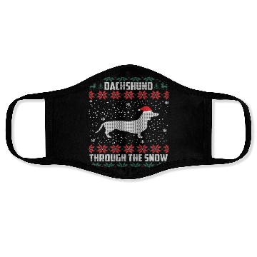 Discover Dachshund Through The Snow Ugly Face Masks