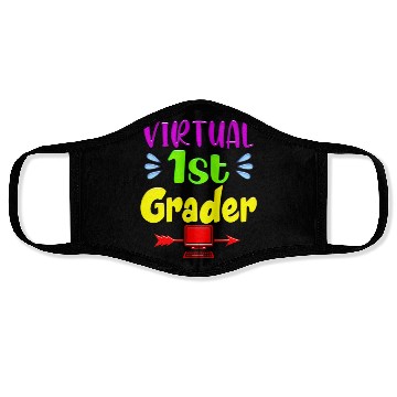 Discover Virtual 1st grader Funny Back to School 2020 Teach Face Masks
