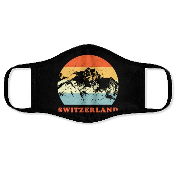 Discover Switzerland Mountain Throwback Vacation Face Masks