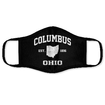 Discover Columbus Ohio Oh State Athletic Style Face Masks