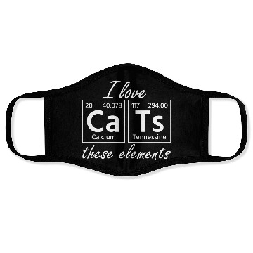 Discover I Love Cats Periodic Table For Science Student Cat Face Masks