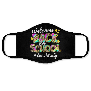 Discover Leopard Welcome Back To School Lunch Lady Life Face Masks