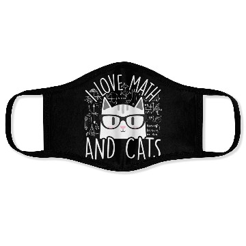 Discover I Love Math And Cats Kitty Cat Feline Face Masks