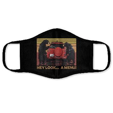 Discover Bear Hey Look A Menu Camping Camper Rv Face Masks