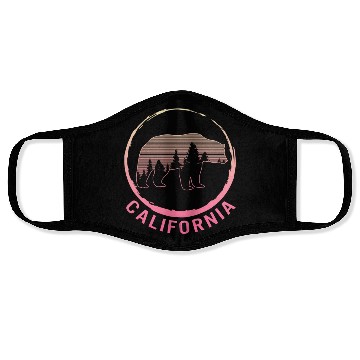 Discover California State Bear Camping Nature Hiking Trip Face Masks