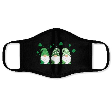 Discover Gnomes Holding Shamrock Leopard Plaid St Patrick'S Face Masks