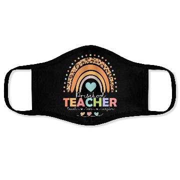 Discover Rainbow Teach Love Inspire Preschool Teacher Back Face Masks