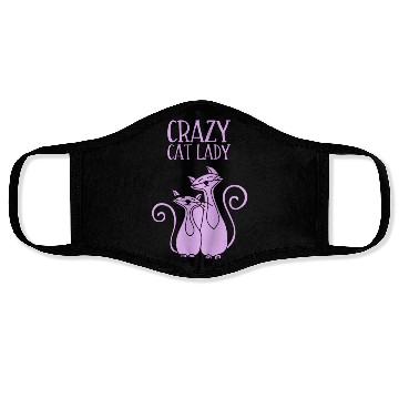 Discover Crazy Cat Lady For Cat Purple Face Masks