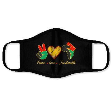 Discover Peace Love Junenth Black History Pride African Ame Face Masks