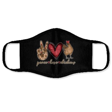 Discover Peace Love Chicken Gold Glitter For Chicken Farmer Face Masks