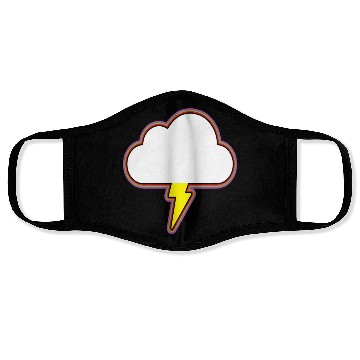 Discover Thunder Cloud Lightning Raining Storm Face Masks
