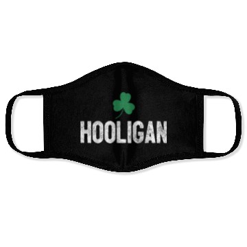 Discover Hooligan Irish St Patrick'S Day Shamrock Clover Face Masks