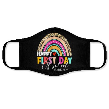 Discover Leopard Rainbow Lunch Lady Welcome Back To School Face Masks