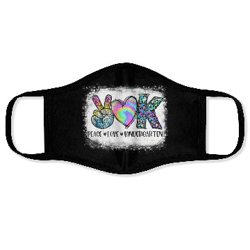 Discover Peace Love Kindergarten Teacher Appreciation Retro Face Masks