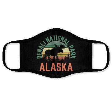 Discover Denali National Park Alaska Moose Hiking Nature Face Masks