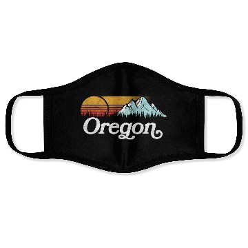 Discover Oregon Mountains Sun Face Masks
