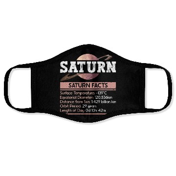 Discover Saturn Planet Facts Space Lover Solar System Face Masks