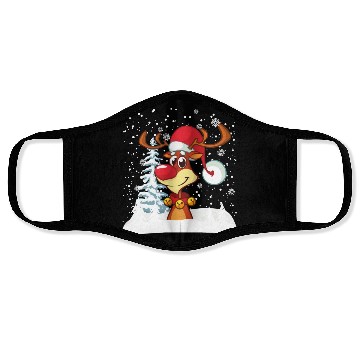 Discover Funny Reindeer Red Nose Santa Snowflake Face Masks