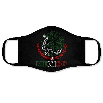 Discover Mexico With Mexican Eagle From Flag Red Green And Face Masks