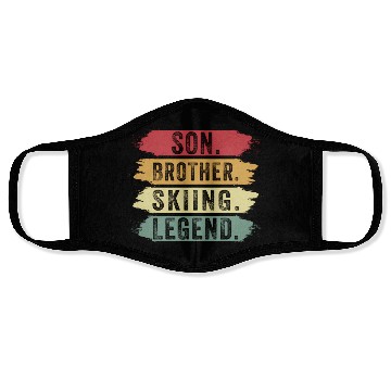 Discover Son Brother Skiing Legend Best Skiing Gaming Face Masks